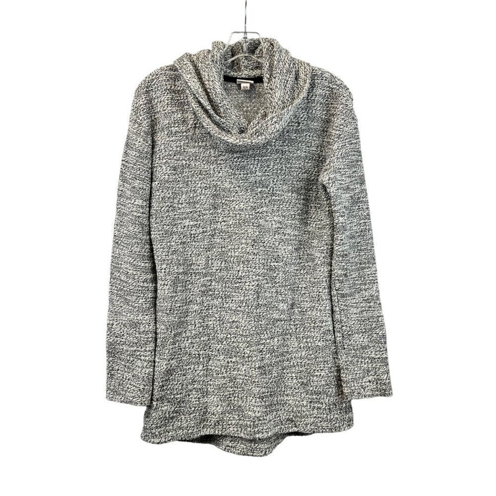 Merona Women’s Long Sleeve Cowl Neck Black/White Marled Sweater Medium